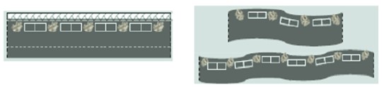 Distribución de estacionamientos en el bulevar